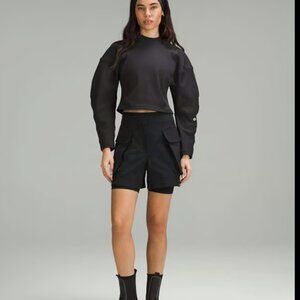 Lululemon Relaxed-Fit Super-High-Rise Cargo Short 4" Black Size 12